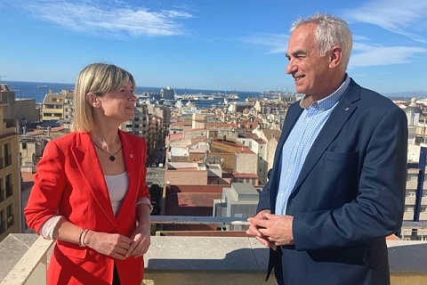 El delegat del Govern a Tarragona, Àngel Xifré, i la presidenta de la Diputació, Noemí Llauradó, es van reunir aquest dimarts