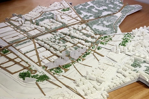 Detall de la maqueta de la nova zona d'Horta Gran que es vol desenvolupar amb el nou POUM de Tarragona
