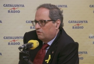 El president de la Generalitat, Quim Torra, durant l&#039;entrevista a &#039;Els Matins&#039; de Catalunya Ràdio