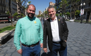 Pau Ricomà acompanyat del número 3 i cap de campanya Xavi Puig