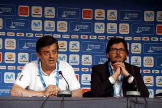 El director executiu de Tarragona 2018, Víctor Sánchez, i del tinent d&#039;alcalde comissionat dels Jocs, Javier Villamayor