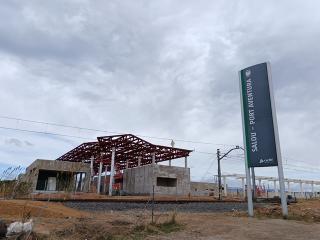 Imatge de les obres de la nova estació ferroviària Salou-Portaventura
