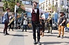 Músics de l'Steam Brass Band tocant en un dels espectacles de carrer fets a la Rambla Nova de Tarragona en la 29a edició del Festival Dixieland