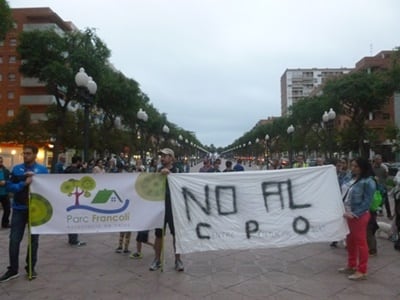 pancarta No al CPO