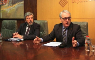 Joan Josep Malràs, diputat de l&#039;àrea de Recursos Humans i Polítiques Actives d&#039;Ocupació (a l&#039;esquerra) i Josep Poblet, president de la Diputació de Tarragona.