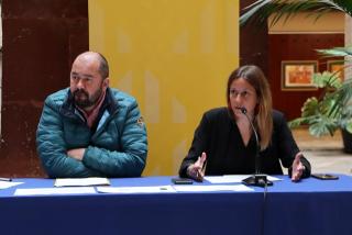El conseller d&#039;ERC a Tarragona, Xavier Puig, i la portaveu del grup municipal, Maria Roig, 