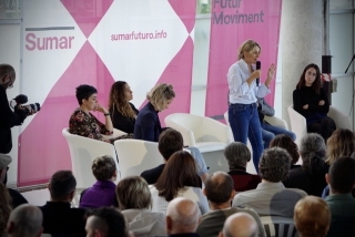 Yolanda Díaz presentant la plataforma política &#039;Sumar&#039; a València, en una imatge d&#039;arxiu