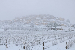 Imatge d&#039;Horta de Sant Joan nevada, el 10 de gener del 2021