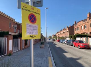Imatge del carrer Josep Gramunt i Subiela, a Tarragona 2, amb la senyalització exepcional per la implementació de noves zones verdes