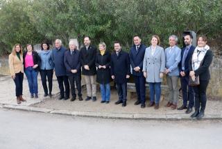 El president de la Generalitat, Pere Aragonès, acompanyat de diverses autoritats del Camp de Tarragona i del CAT, a l&#039;Espluga de Francolí