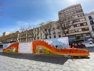 Imatge de la instal·lació artística del drac de Sant Jordi