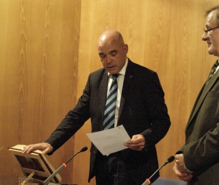 Daniel Cid, en el moment de fer el jurament com a nou president del Consell Comarcal del Tarragonès