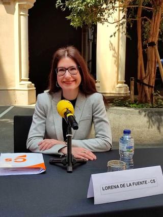 La candidata de Ciutadans a Tarragona, Lorena de la Fuente, en un debat sobre patrimoni organitzat per Catalunya Ràdio
