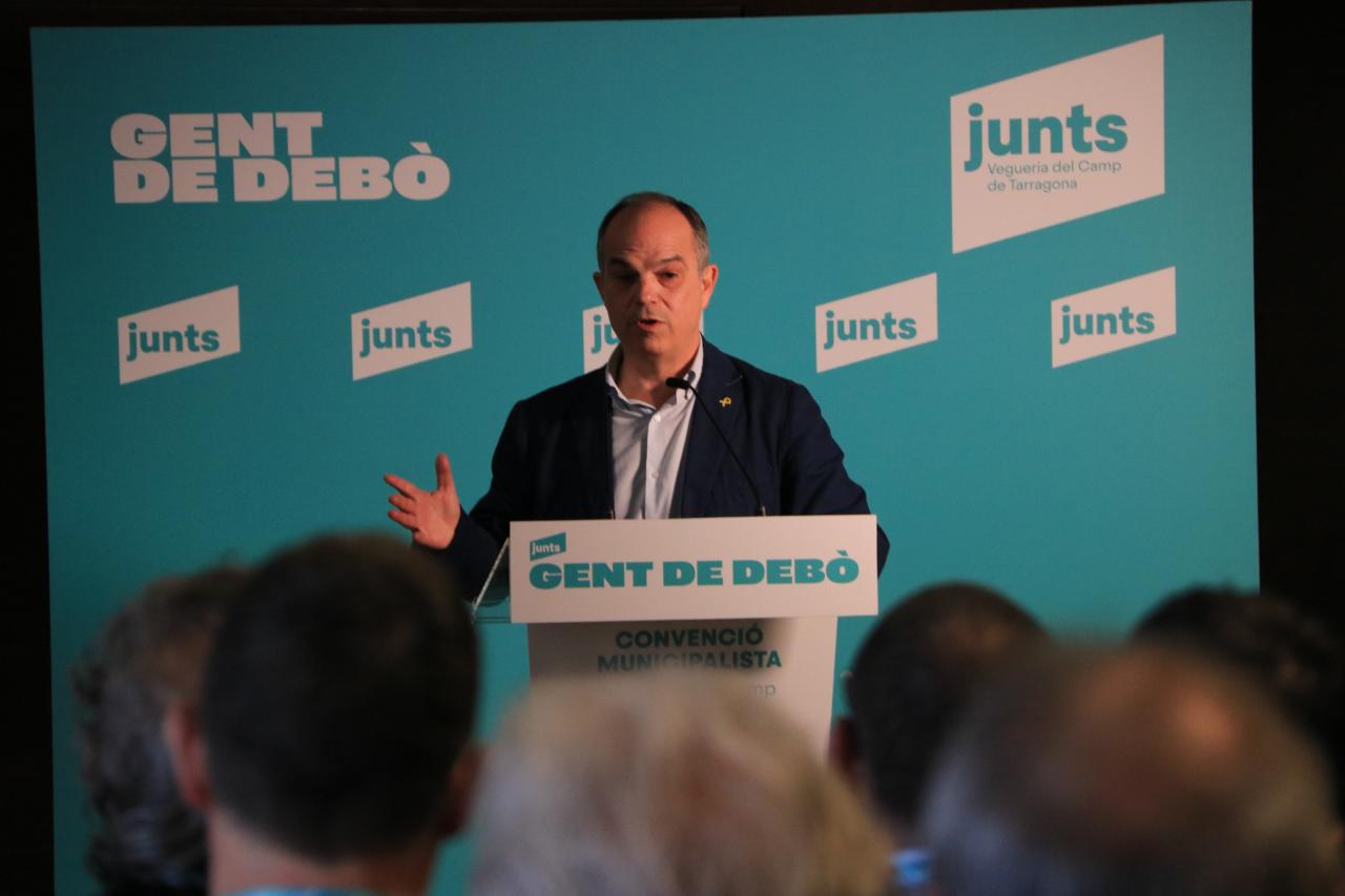 El secretari general de Junts, Jordi Turull, durant la seva intervenció a la jornada municipalista de la Vegueria del Camp de Tarragona