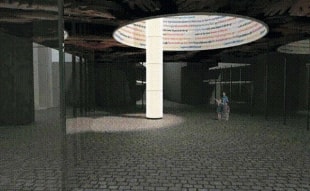 Recreació virtual, des de l&#039;interior del museu, de la torre de llum.