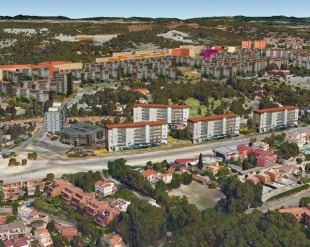 Imatge virtual de  l&#039;edificabilitat prevista en el pla parcial PPU24 de la Budellera de Tarragona.