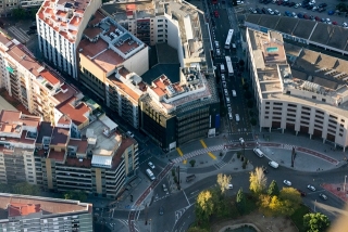 Imatge aèria de la plaça Imperial Tarraco de Tarragona