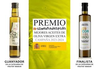 Els olis premiats del Centre Oleícola del Penedès-CEOLPE de Llorenç i de la Cooperativa Agrícola de Riudecanyes